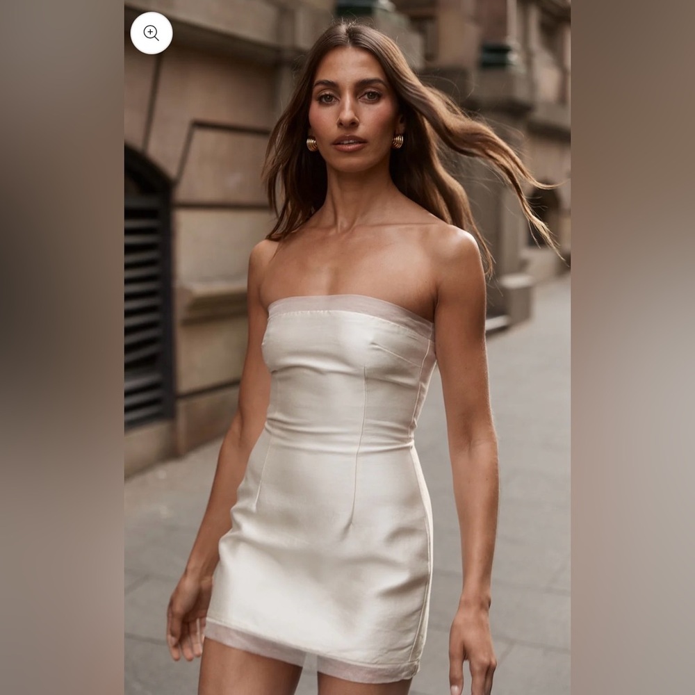 Strapless White Mini Dress - perfect bridal second look